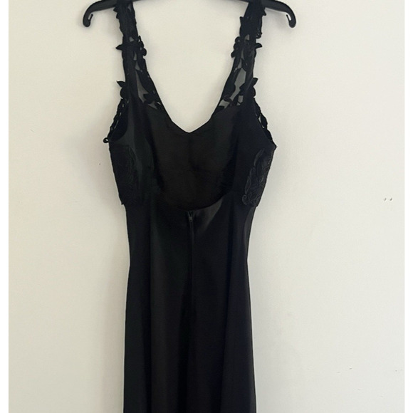 VTG Fiesta Chiffon Gown Medium Black Glitter Babydoll Whimsigoth Prom Formal - Picture 6 of 12